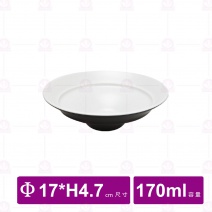 【台灣美耐】K33006 高腳圓深盤桃山內白外黑(8入/盒)