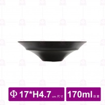 【台灣美耐】K33006 高腳圓深盤桃山內白外黑(8入/盒)