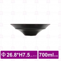 【台灣美耐】K33010高腳圓深盤桃山內白外黑(6入/盒)