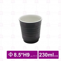 【台灣美耐】K2205 螺紋杯 桃山內白外黑(12入/盒)