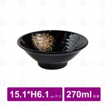 【台灣美耐】WH116拉麵碗金采 15.1x6.1cm (10入/盒)