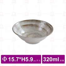 【台灣美耐】S12161釉燒  寬口碗15.7x5.9cm(12入/盒)