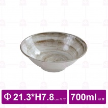 【台灣美耐】S12171釉燒  寬口碗21.3x7.8cm(12入/盒)