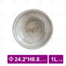 【台灣美耐】S12181釉燒  寬口碗24.2x8.8cm(12入/盒)