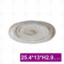 【台灣美耐】S45110釉燒橢圓盤 (12入/盒)