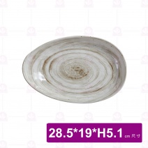 【台灣美耐】S45111釉燒橢圓盤28.5x19x5.1cm(6入/盒)