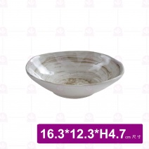 【台灣美耐】S43006釉燒  橢圓盤  (12入/盒)