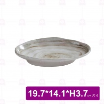 【台灣美耐】S43007釉燒  橢圓盤  (12入/盒)