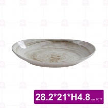 【台灣美耐】S43011釉燒  橢圓盤  (12入/盒)