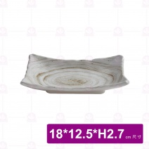 【台灣美耐】S53207釉燒  長方盤  (12入/盒)