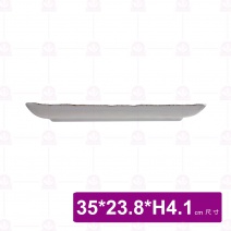 【台灣美耐】S53213釉燒長方盤35x23.8x4.1cm(6入/盒)
