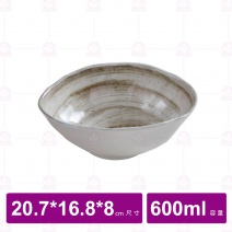 【台灣美耐】S42209釉燒  橢圓深碗  (12入/盒)