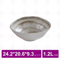 【台灣美耐】S42210釉燒  橢圓深碗  (12入/盒)