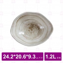 【台灣美耐】S42210釉燒  橢圓深碗  (12入/盒)