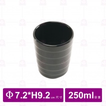 【台灣美耐】C200線條造型杯黑7.2x9.2cm(30入/盒)
