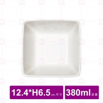【台灣美耐】K5055 造型四方碗桃山內白外黑 (6入/盒)
