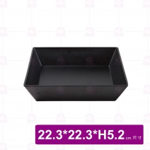 【台灣美耐】JW50909陶面四方盤 黑色 (5入/盒)