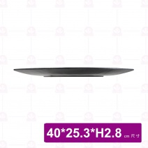 【台灣美耐】JW46016 葉形木紋盤 黑 (3入/盒)