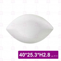 【台灣美耐】JW46016 葉形木紋盤 白  (3入/盒)