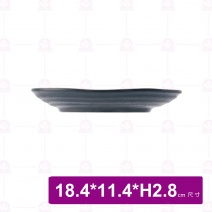 【台灣美耐】JW7307 陶面橢圓線型盤  黑色  (24入/盒)