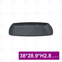 【台灣美耐】JW7315 陶面長方橢圓盤 黑 (6入/盒)
