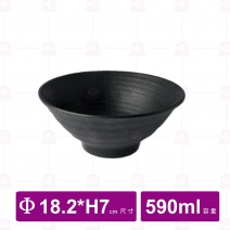 【台灣美耐】JW1007陶面日式拉麵碗  黑 (6入/盒)
