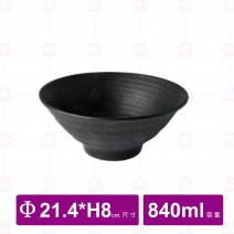 【台灣美耐】JW1008 陶面日式拉麵碗 黑 (12入/盒)