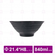 【台灣美耐】JW1008 陶面日式拉麵碗 黑 (12入/盒)