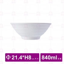【台灣美耐】JW1008 陶面日式拉麵碗 白 (12入/盒)