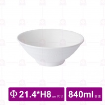 【台灣美耐】JW1008 陶面日式拉麵碗 白 (12入/盒)