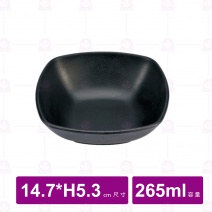 【台灣美耐】JW1506 陶面方缽 黑  (24入/盒)