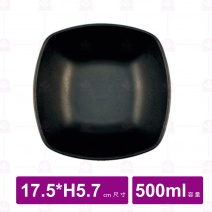 【台灣美耐】JW1507陶面方缽 黑 (12入/盒)
