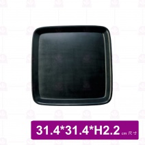 【台灣美耐】JW5212 陶面四方托盤 黑 (6入/盒)