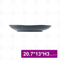 【台灣美耐】JW7308 陶面橢圓線型盤  黑色  (12入/盒)