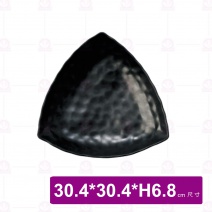 【台灣美耐】JW7012陶面波紋三角盤   黑 (3入/盒)