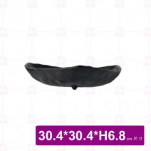 【台灣美耐】JW7012陶面波紋三角盤   黑 (3入/盒)