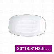 【台灣美耐】KD3212L京饌 波紋長方盤 (10入/盒)