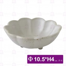 日式樸石陶瓷4吋味碟(白十草)-Φ10.5xH4cm