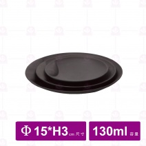 【台灣美耐】A7906 陶面造型圓盤 黑15x3cm(6入/盒)