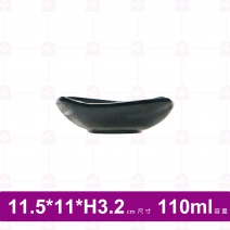【台灣美耐】A52004 陶面四方造型碟 黑色 (24入/盒)