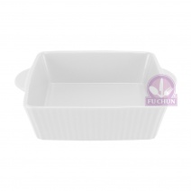 正方條絨烤盤 6.5吋-白 16.5x13.3xH3.9cm (5入/盒)