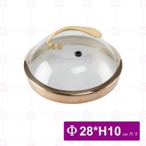 煙燻高壓玻璃蓋  有煙燻孔 Φ28xH10cm