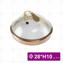 煙燻高壓玻璃蓋  有煙燻孔 Φ28xH10cm
