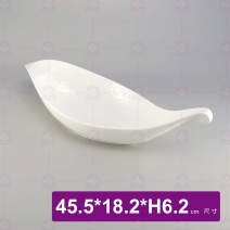 石紋葉舟船-45.5x18.2xH6.2cm