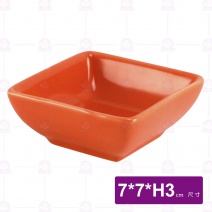 3吋單格碟(橘)-7x7xH3cm