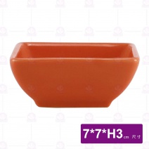 3吋單格碟(橘)-7x7xH3cm