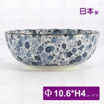 【日本】藍染小花3.5吋菊型缽-Φ10.6xH4cm