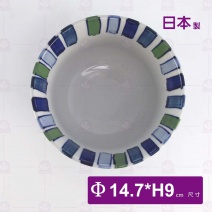 【日本】手繪四色線條6吋湯碗-Φ14.7xH9.2cm