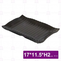 M6025 高腳燒物盤(古銅)-17x11.5xH2cm