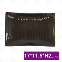 M6025 高腳燒物盤(古銅)-17x11.5xH2cm